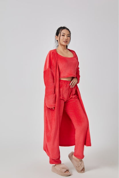 Ensemble Lounge 3 Pièces Femme – Pyjama Chaud et Stylé pour l’Hiver