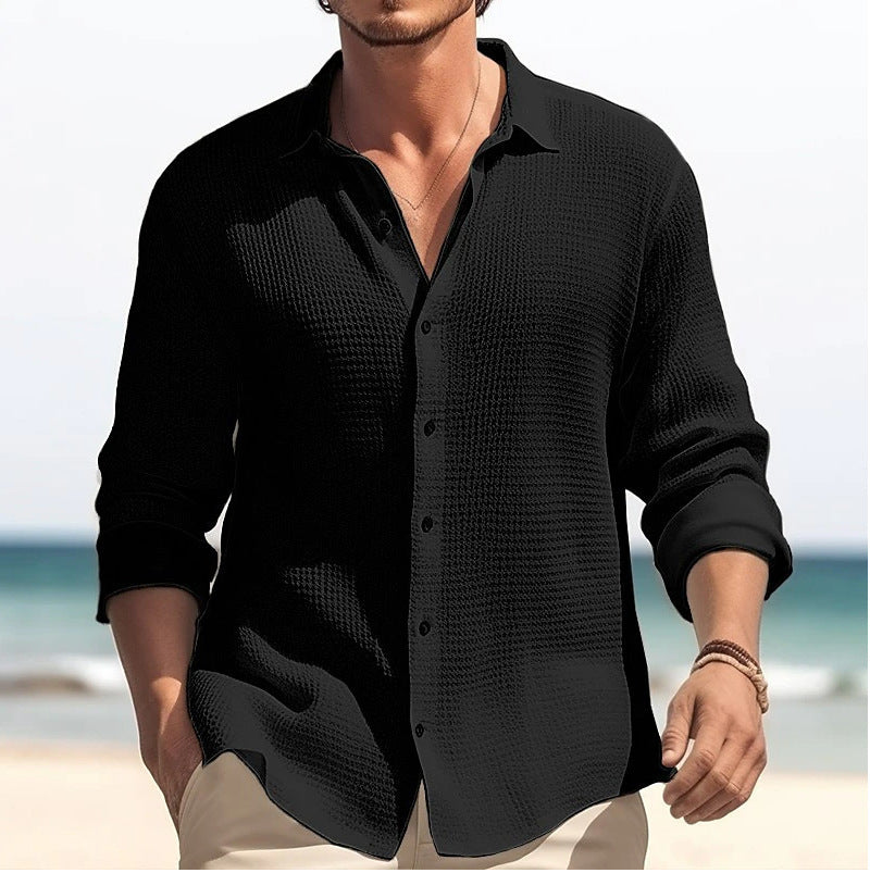 Men's Lapel Long Sleeve Shirt