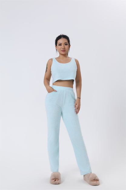 Ensemble Lounge 3 Pièces Femme – Pyjama Chaud et Stylé pour l’Hiver