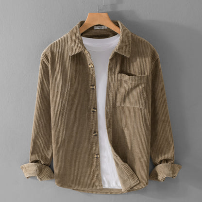 Chemise Velours Côtelé Hiver — Col Revers & Manches Longues