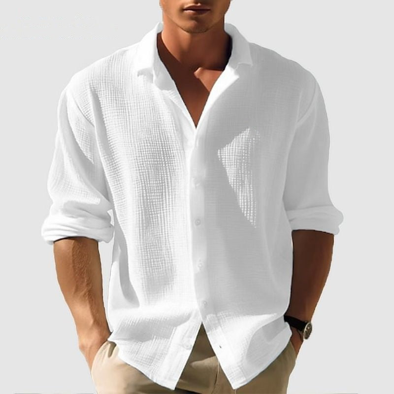 Men's Lapel Long Sleeve Shirt