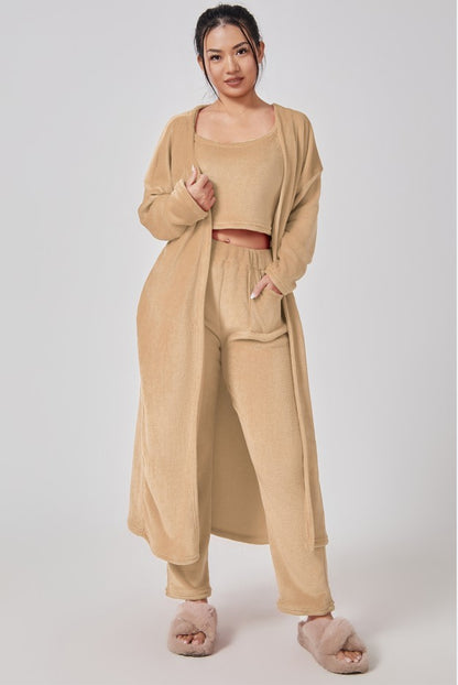 Ensemble Lounge 3 Pièces Femme – Pyjama Chaud et Stylé pour l’Hiver