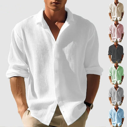 Men's Lapel Long Sleeve Shirt