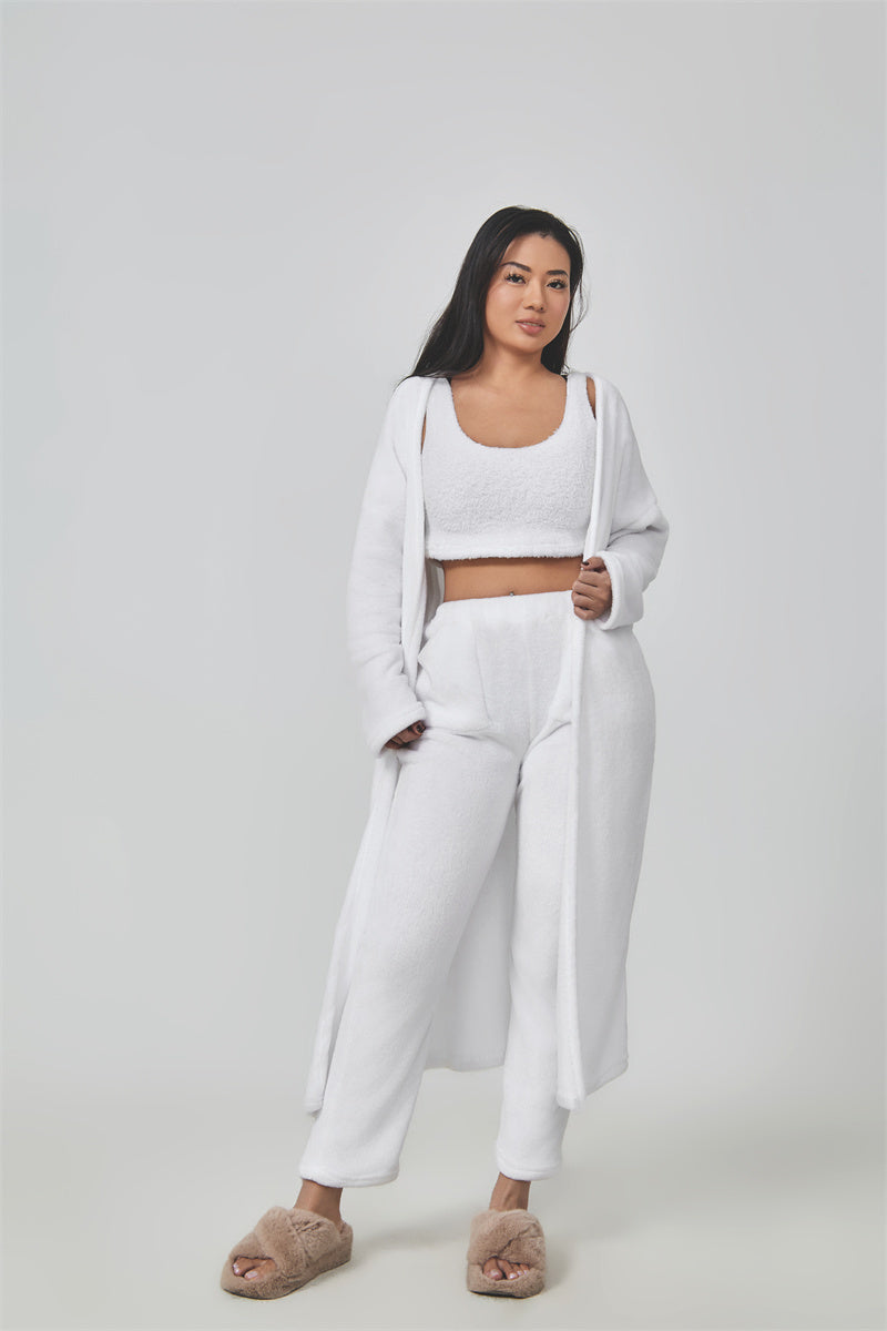 Ensemble Lounge 3 Pièces Femme – Pyjama Chaud et Stylé pour l’Hiver